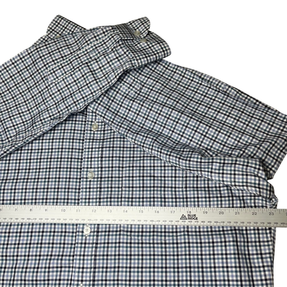 UNTUCKit Button Down Shirt Mens Large Blue White Gingham Plaid Wrinkle Free - Picture 7 of 9